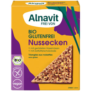 Alnavit Nussecken mit Zartbitterschokolade glutenfrei weizenfrei bio