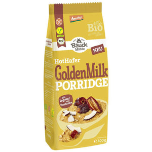 Bauck Mühle Bauckhof Hot Hafer Golden Milk Porridge glutenfrei Brei