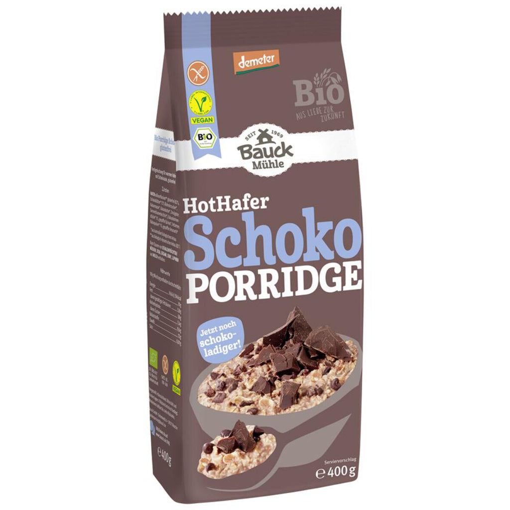 Bauck Mühle Bauckhof Hot Hafer Schoko Porridge Brei glutenfrei wezenfrei bio vegan