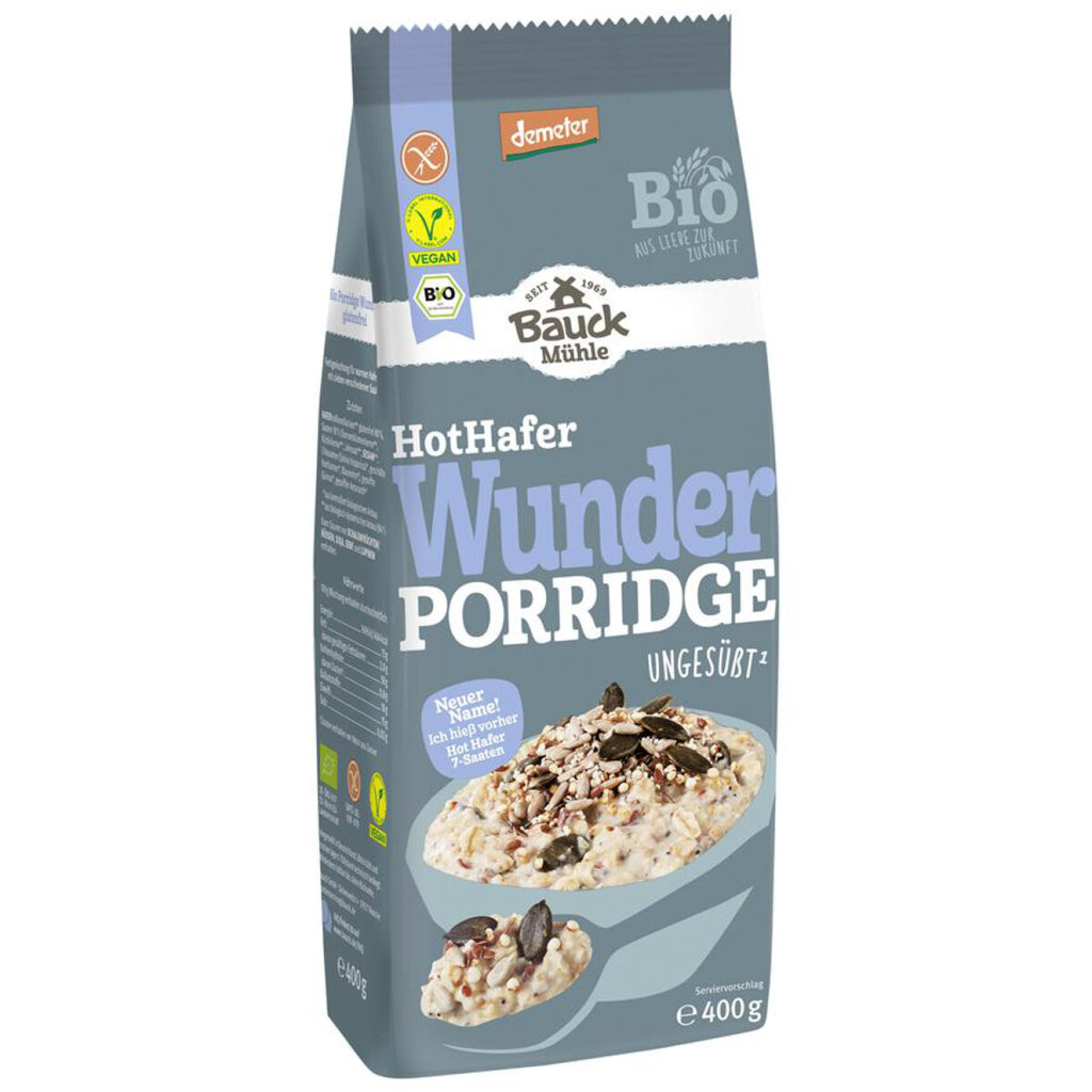 Bauckhof Bauck Mühle Hot Hafer Wunder Porridge Brei glutenfrei Frühstück