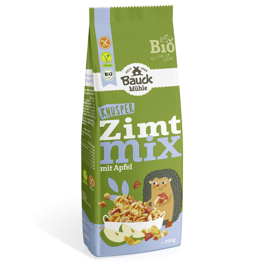 Bauckhof Bauck Mühle Knusper Zimt Mix Apfel Müsli glutenfrei bio