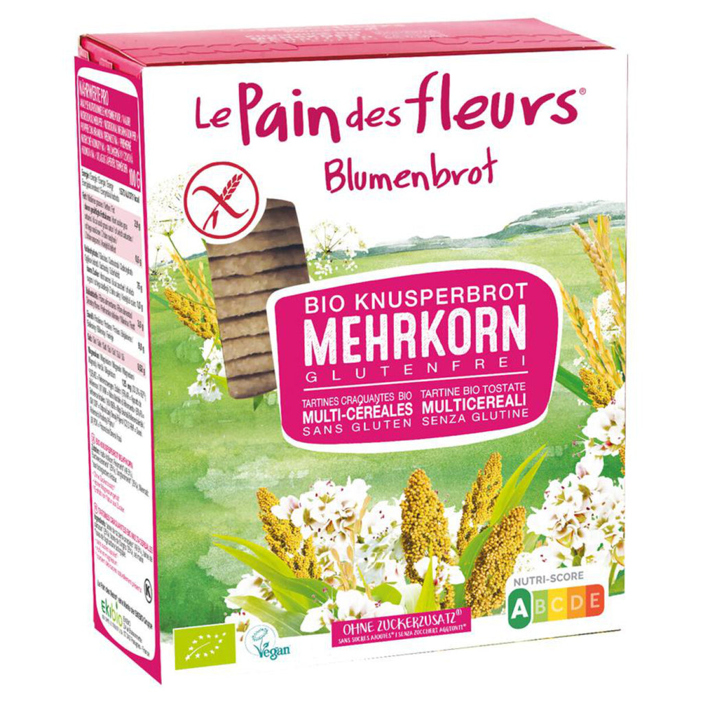 Blumenbrot Mehrkorn Knusperbrot glutenfrei Schnitten weizenfrei bio