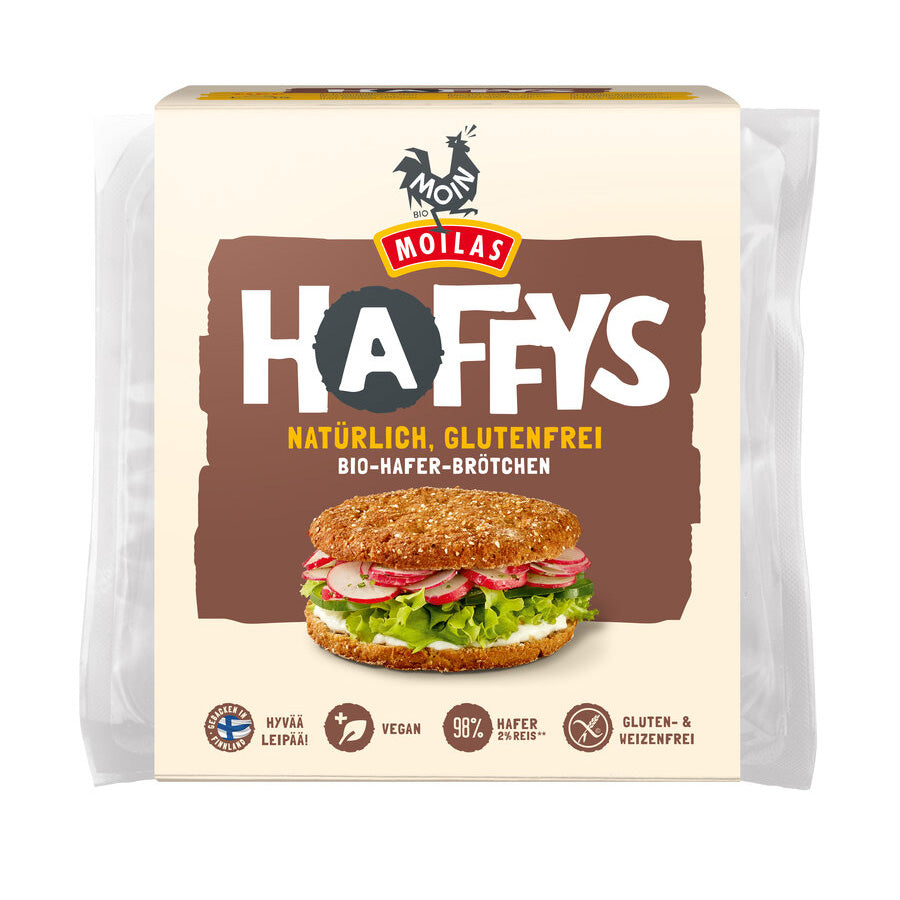 Haffys Bio Haferbrötchen Brot Burger glutenfrei weizenfrei vegan