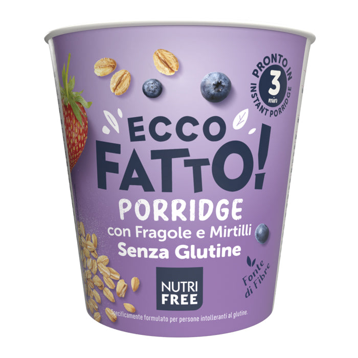 Nutri Free Ecco Fatto Porridge Fragole Mirtilli glutenfrei vegan