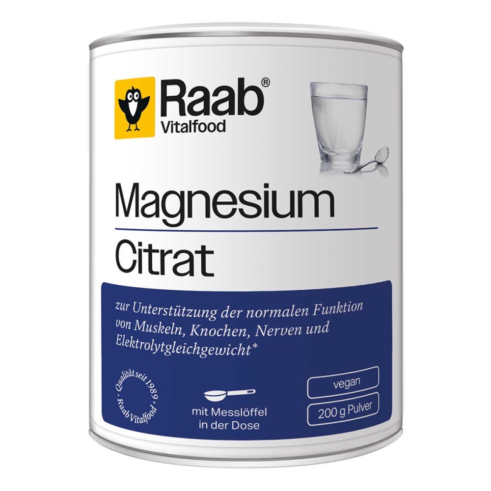 Raab Vitalfood Magnesium Citrat Pulver glutenfrei laktosefrei vegan