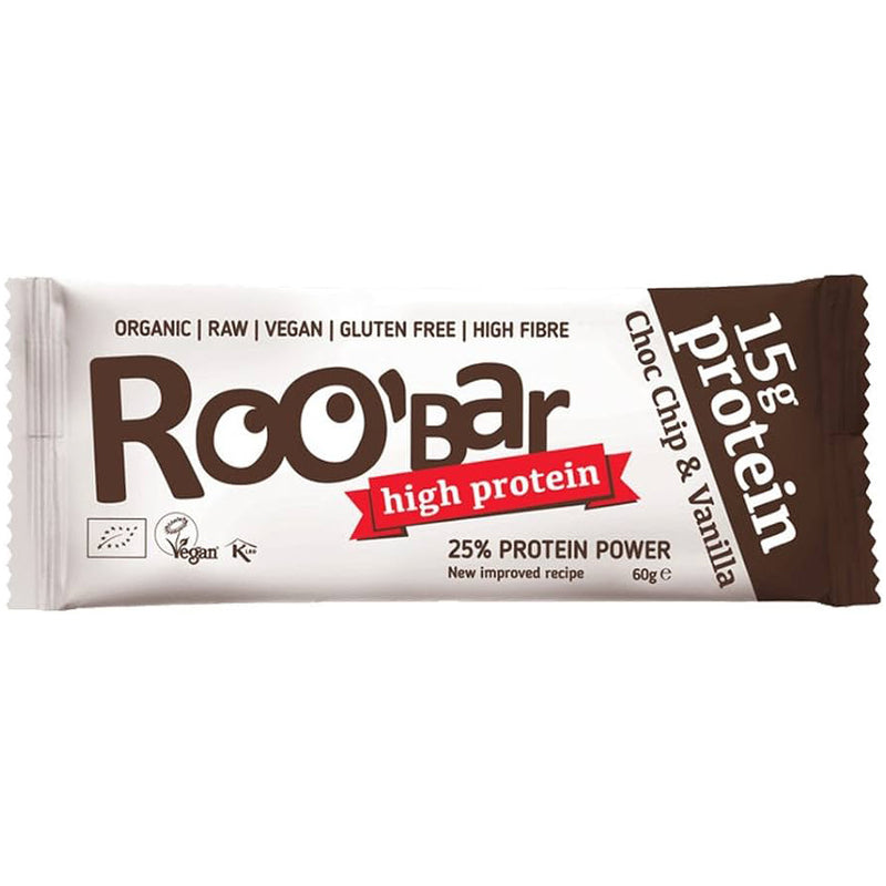 Roobar Protein Riegel Choco Chip Vanilla glutenfrei weizenfrei vegan
