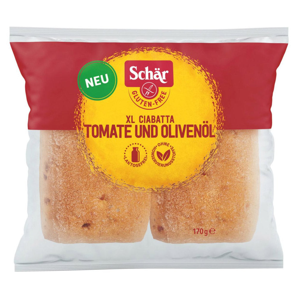 Dr. Schär XL Ciabatta Tomate Olivenöl glutenfrei Brot Gebäck Vegan