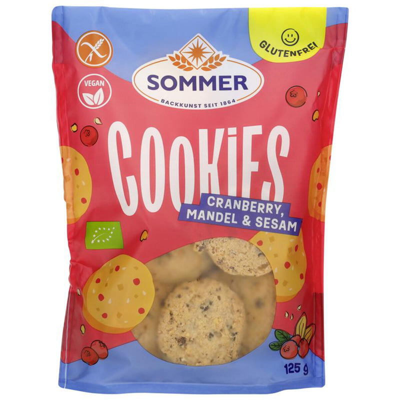 Sommer Cookies Cranberry Mandeln und Sesam glutenfrei vegan Zöliakie