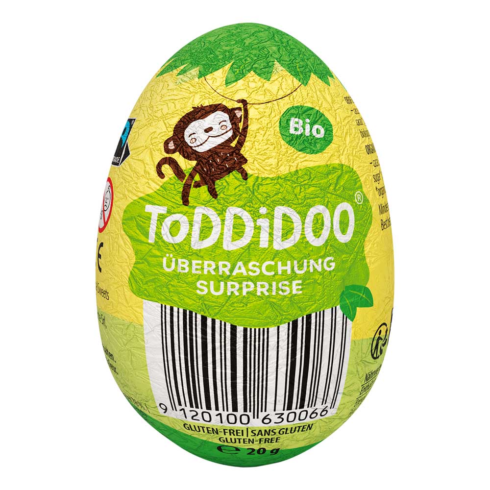 Toddidoo Schoko Überraschungsei glutenfrei bio Kids Ostern Fairtrade