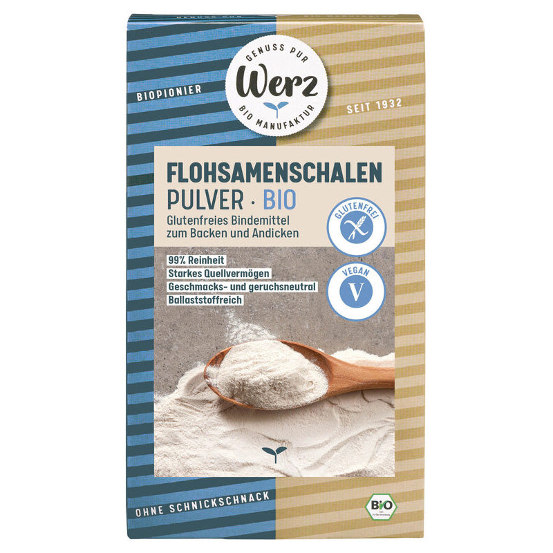 Werz Naturkornmühle Flohsamenschalen Pulver glutenfrei bio vegan