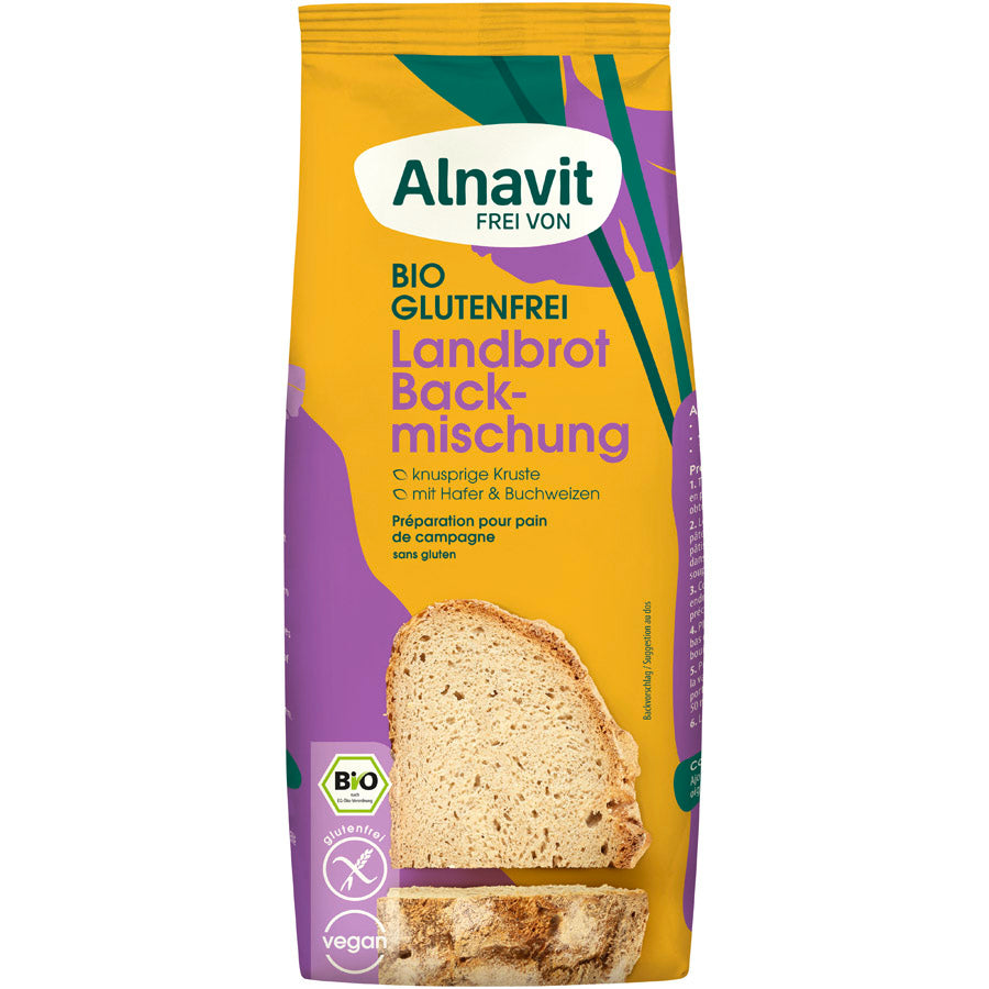 Alnavit Landbrot Backmischung bio glutenfrei vegan