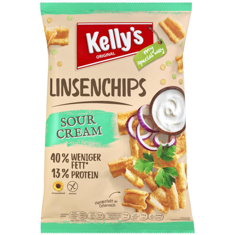 Kellys Linsen Chips Sour Cream glutenfrei weizenfrei Zöliakie Snack