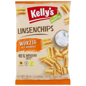 Kellys Linsen Chips Würzig mit Meersalz gutenfrei weizenfrei vegan Zöliakie